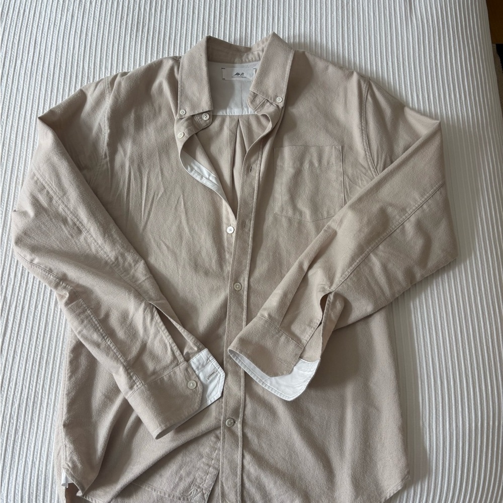 Mr P Beige flannel button up Shirt